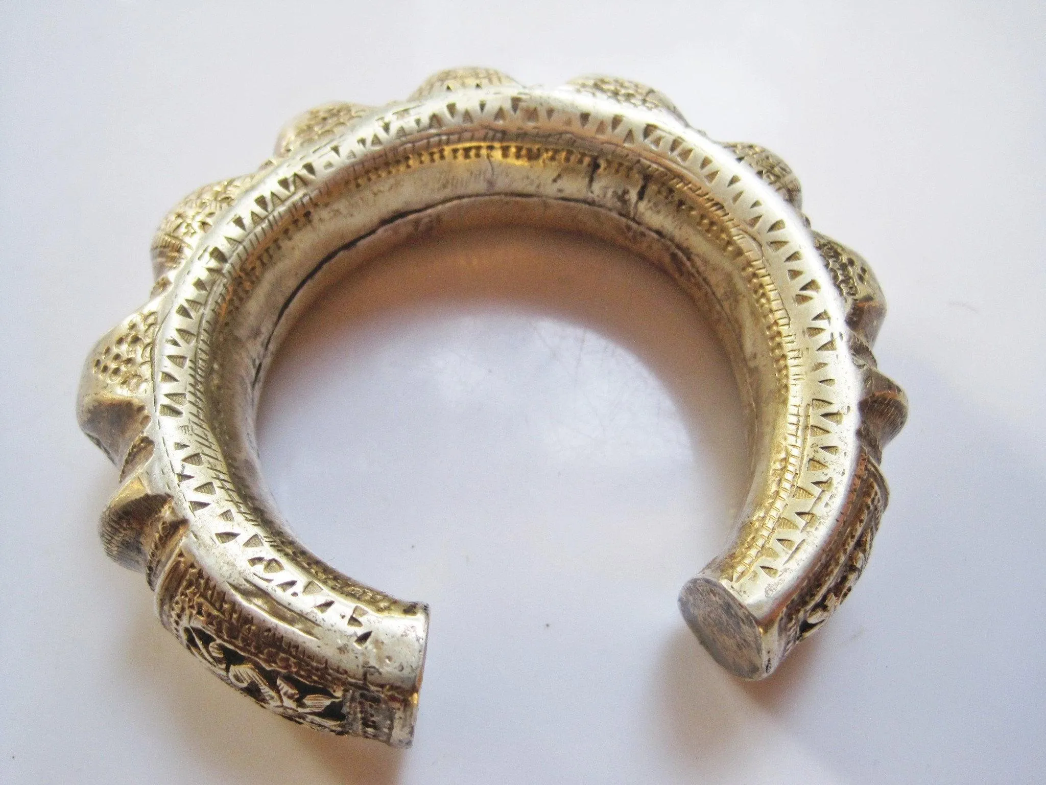 Antique Omani Baluchi Silver Crescent Silver Bracelet