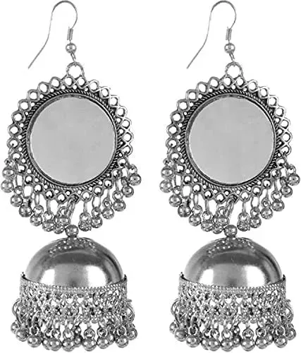 Antique Top & famous Silver Kashmiri Triple Alloy Chandbali Earring, Jhumki Earring ()