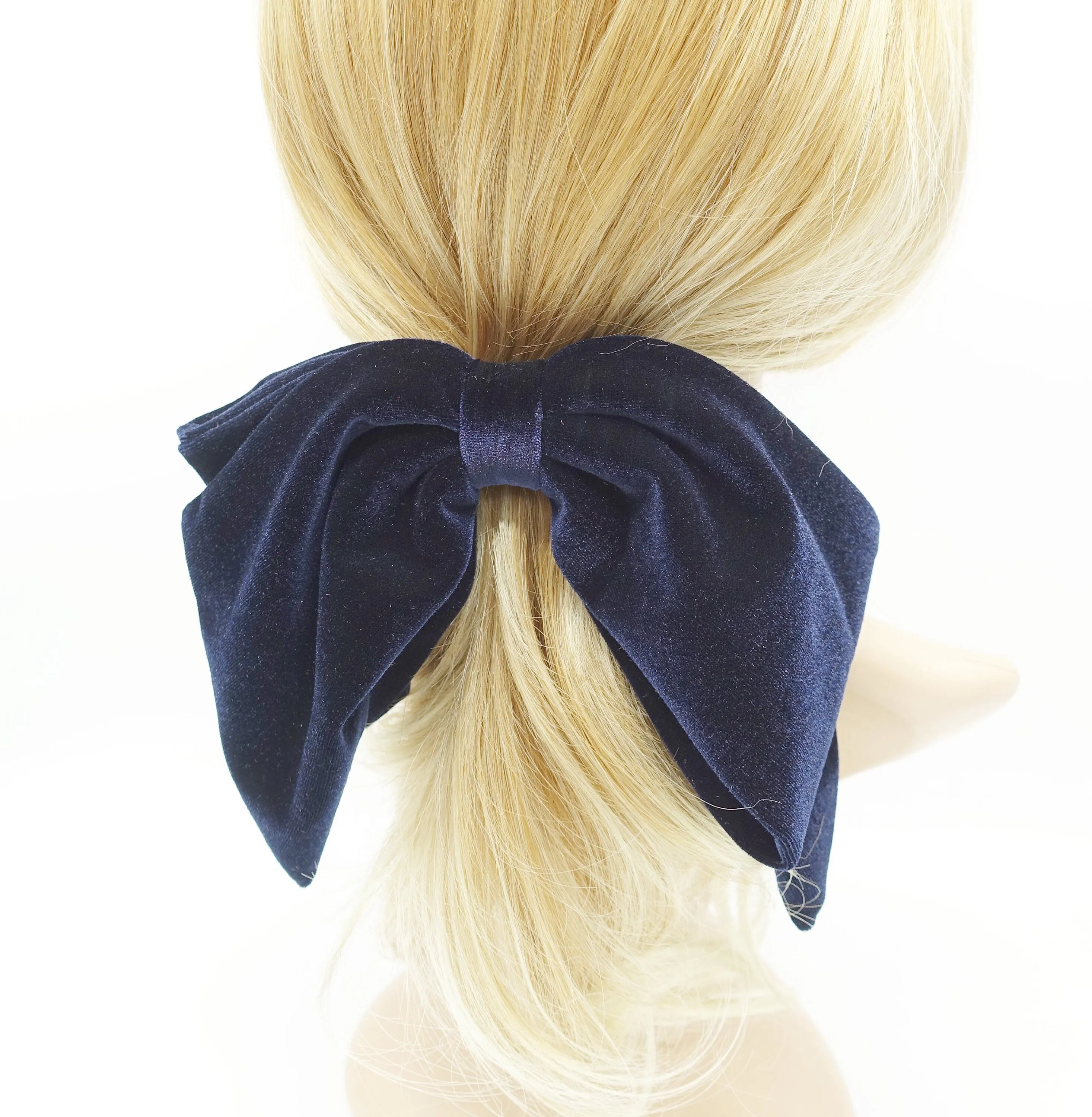 Aura velvet layered big hair bow french barrette women hair accessory