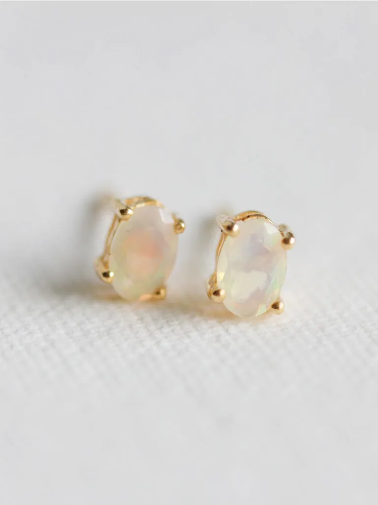 Ava Opal Studs | Little Gold