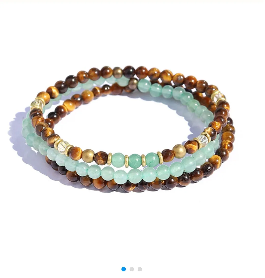 Aventurine, Tiger Eye Bracelets - Abundance and Prosperity