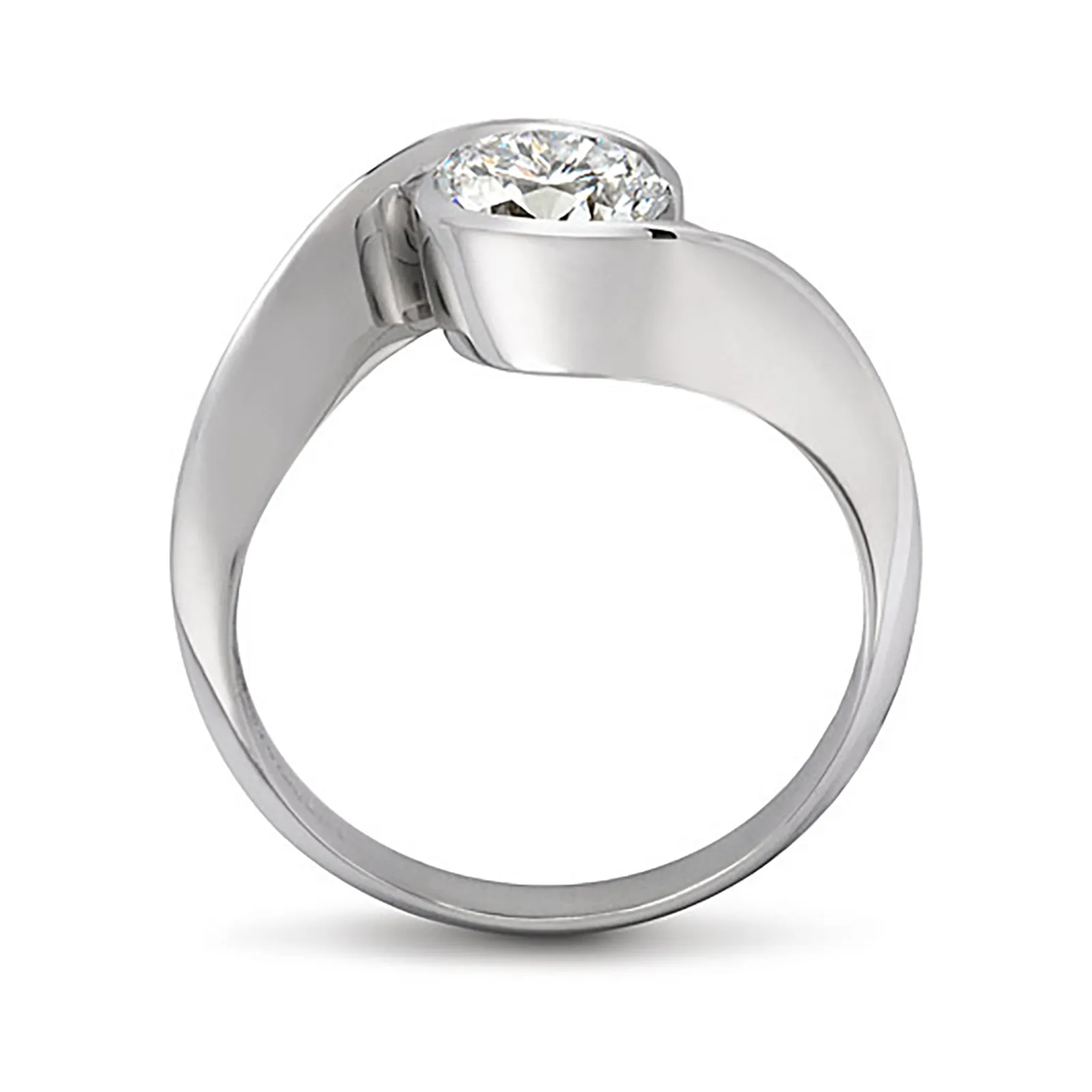 Award Winning Contour  Round Solitaire Engagement Ring