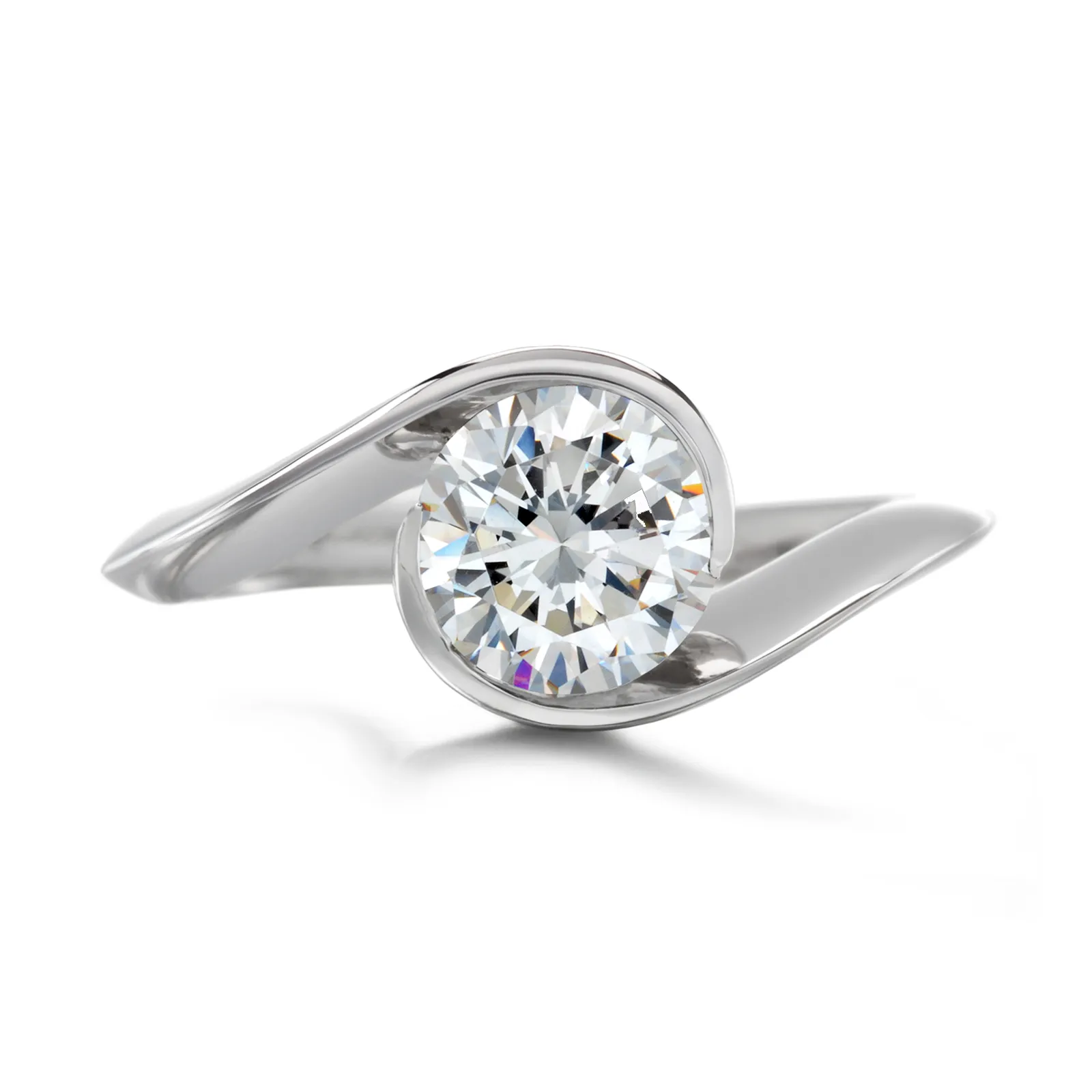 Award Winning Contour  Round Solitaire Engagement Ring