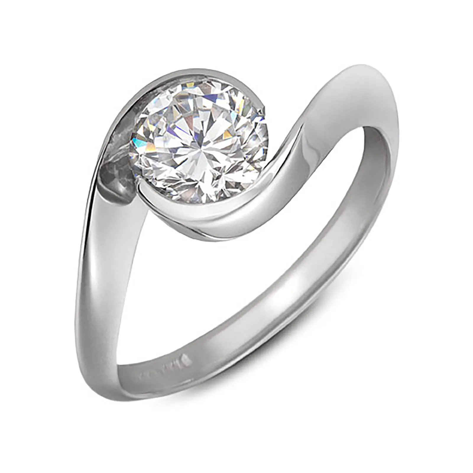 Award Winning Contour  Round Solitaire Engagement Ring