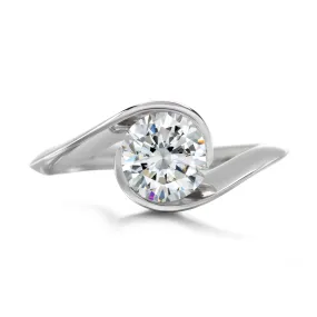 Award Winning Contour  Round Solitaire Engagement Ring