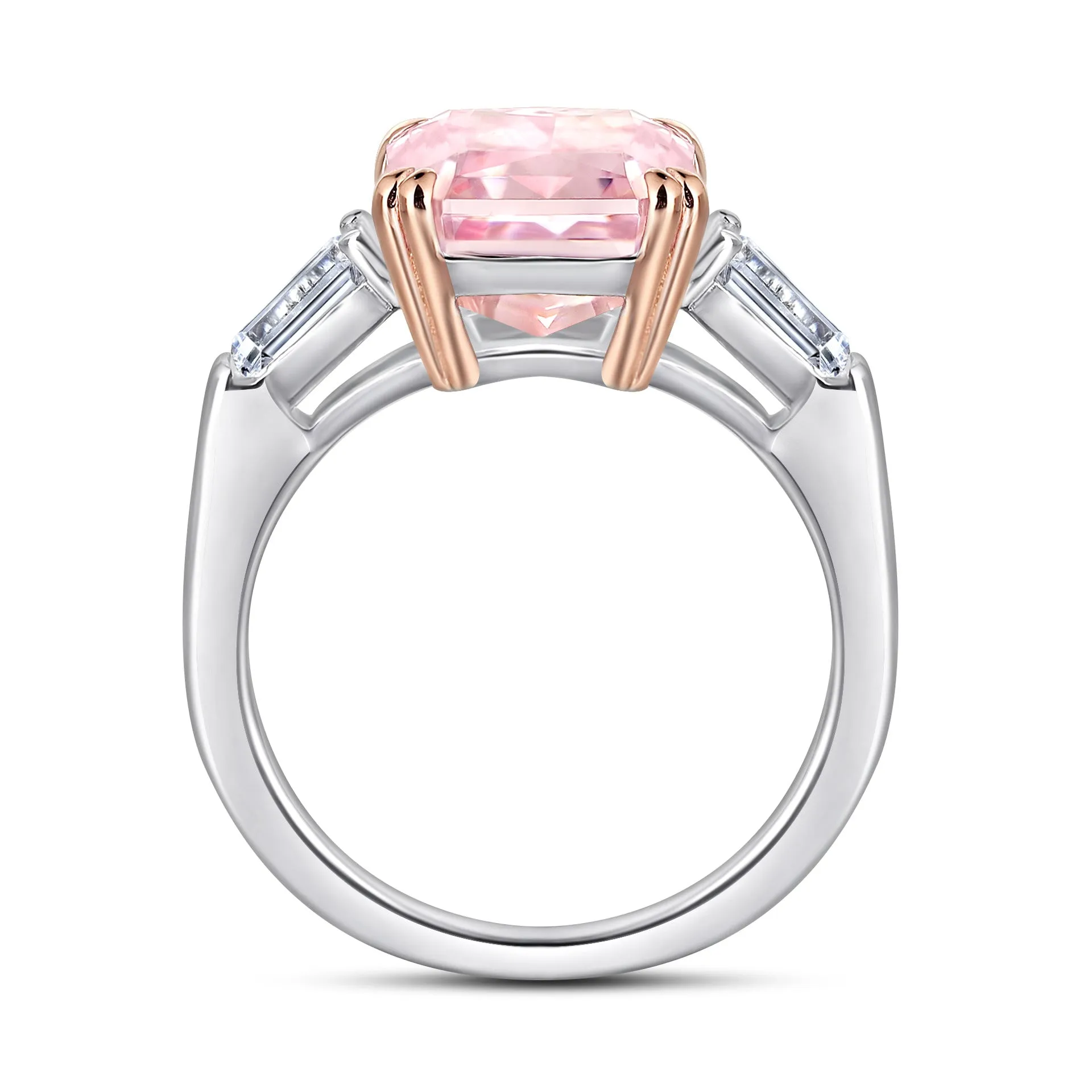 Barbie Pink Zircon Solitaire Silver Ring for Women