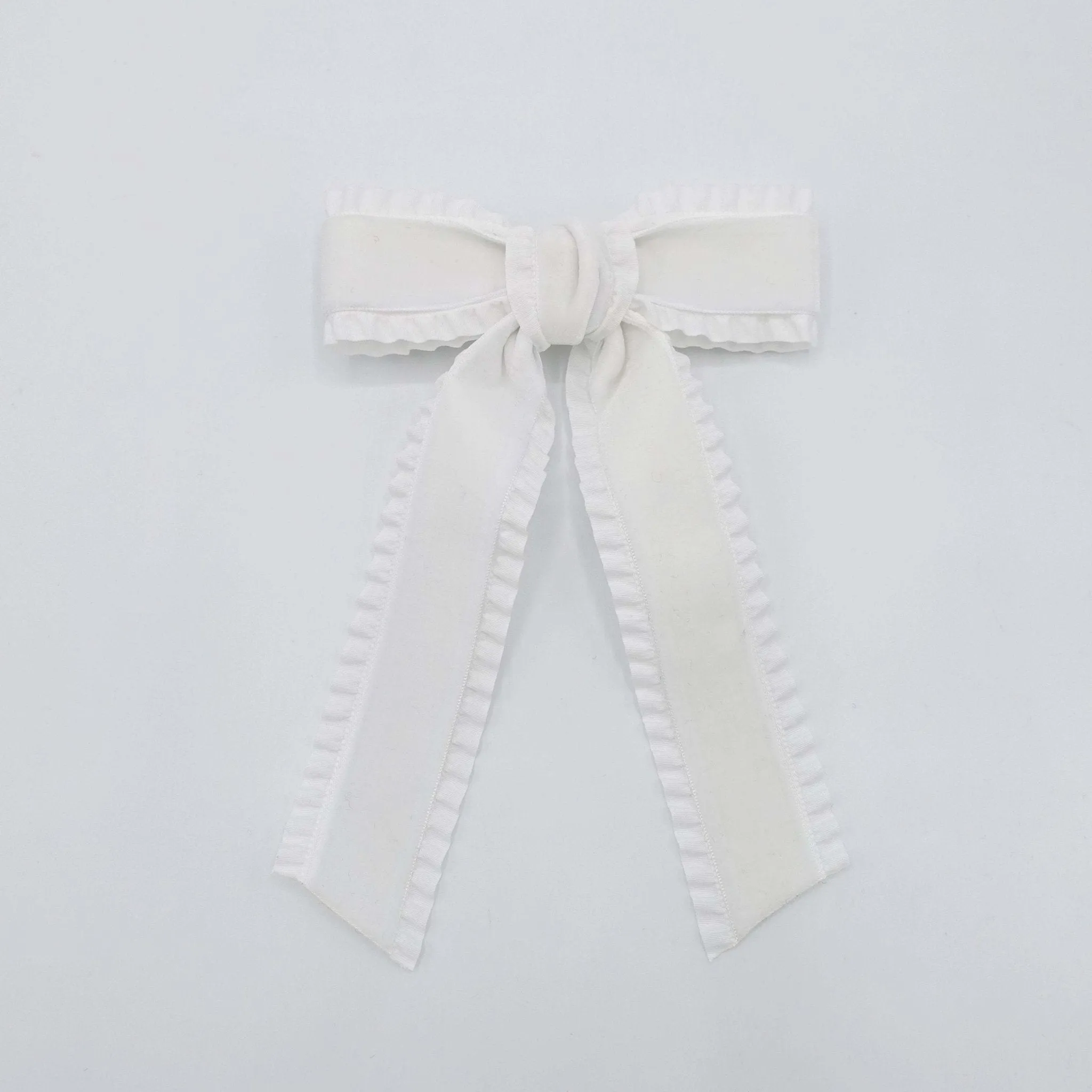 basic velvet frill hair bow cute hair accessory for women