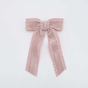 basic velvet frill hair bow cute hair accessory for women