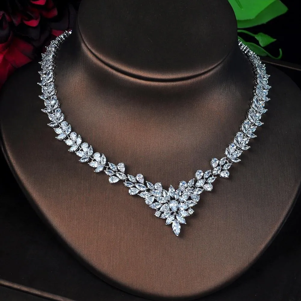 Beautiful Marquise Cut Designer AAAA  Quality Zircon Diamonds 4 piece Bridal Wedding Jewelry Set