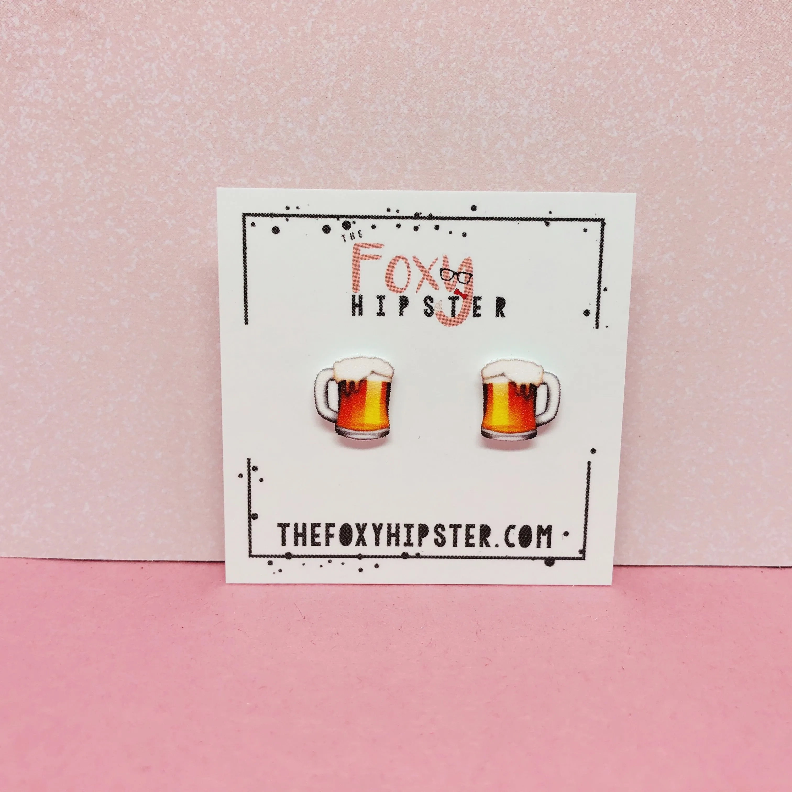 Beer Emoji stud Earrings