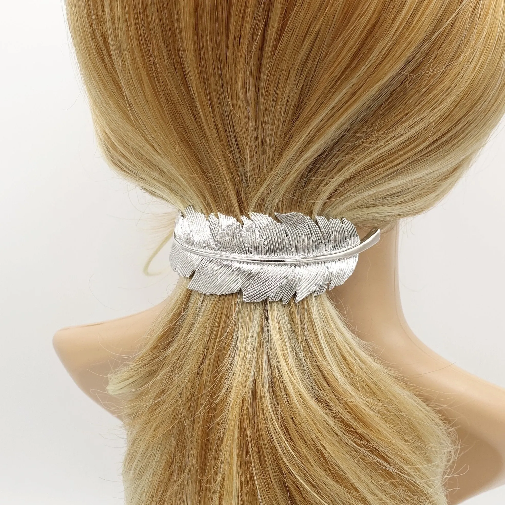 big leaf hair barrette half moon steel hair accessory for women