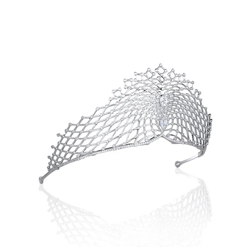 Big Mesh Style Tiara for Wedding ,Royal Princess Crown for Women CH10403