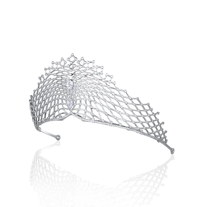 Big Mesh Style Tiara for Wedding ,Royal Princess Crown for Women CH10403