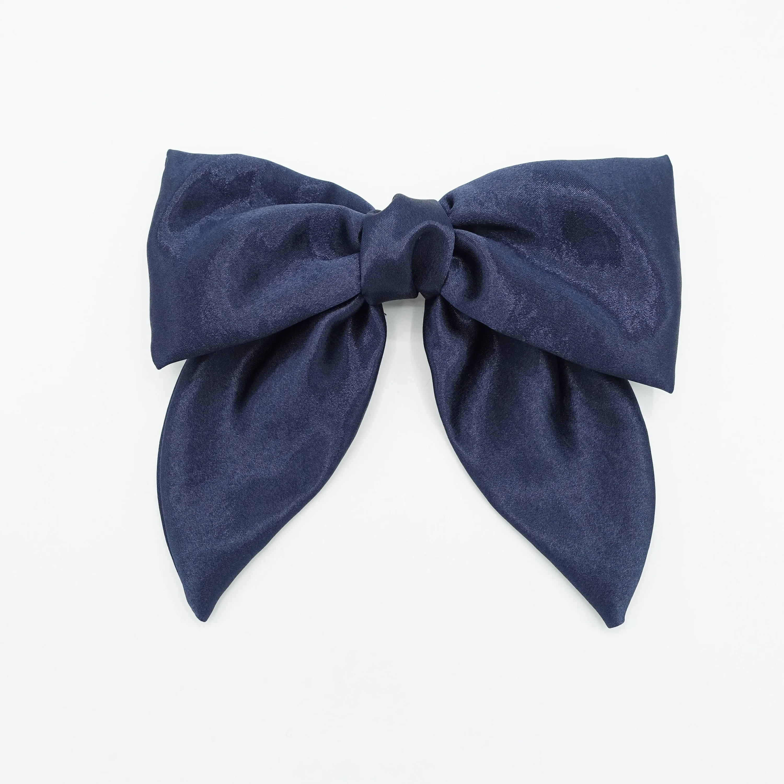 big satin hair bow pointed tail glossy hair accessory for women