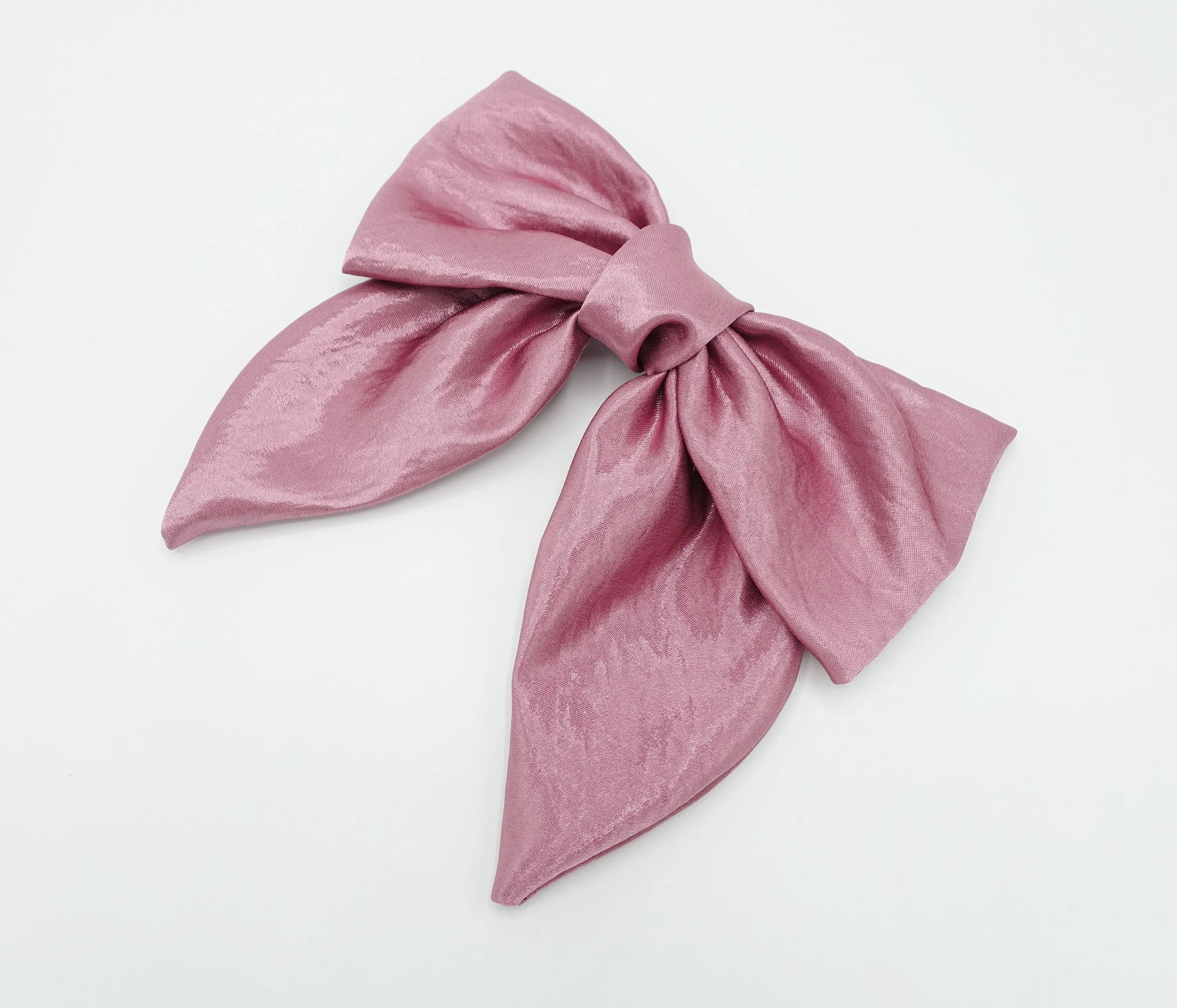 big satin hair bow pointed tail glossy hair accessory for women