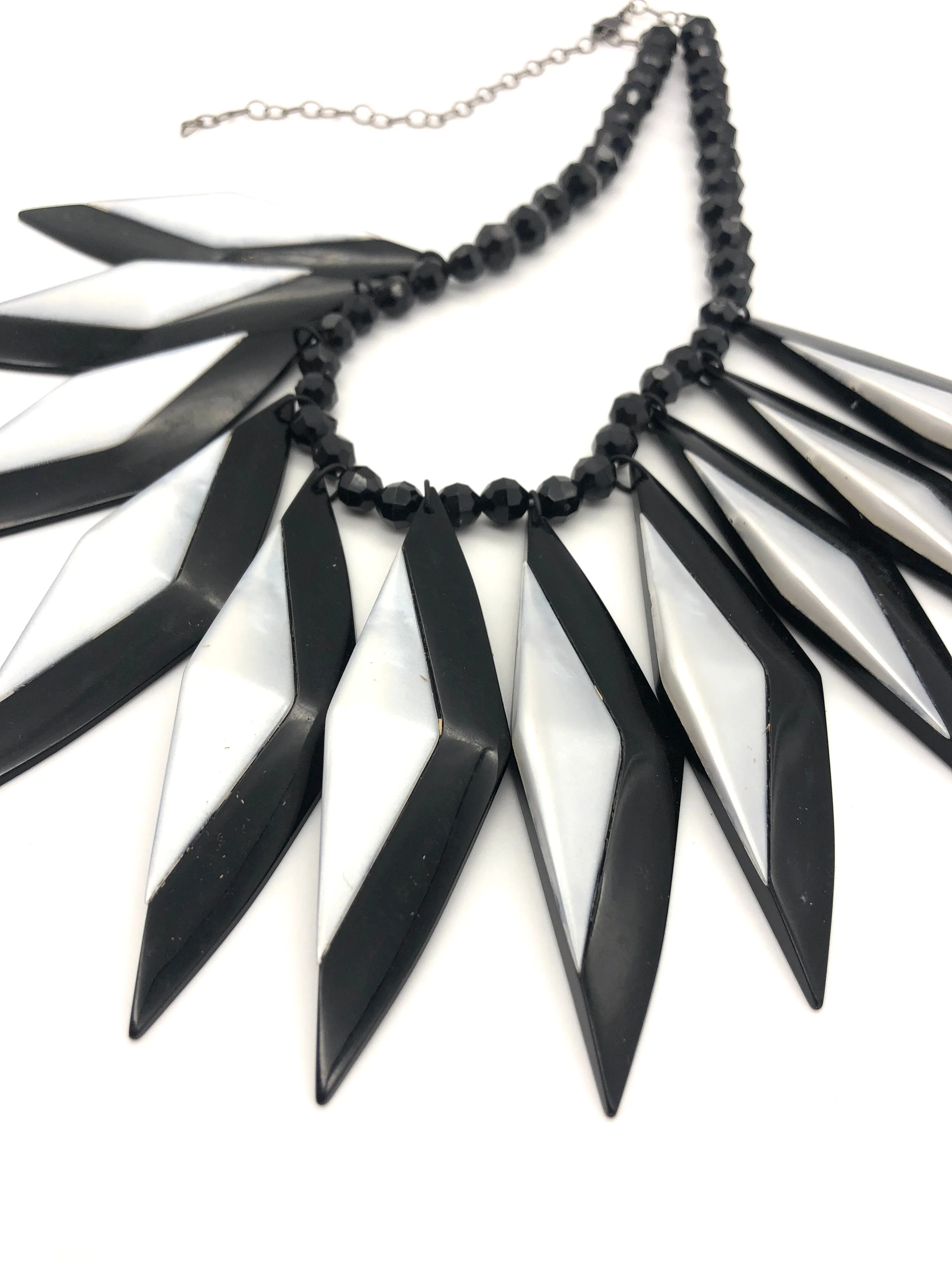 Black & White Blade Collar Marco Necklace