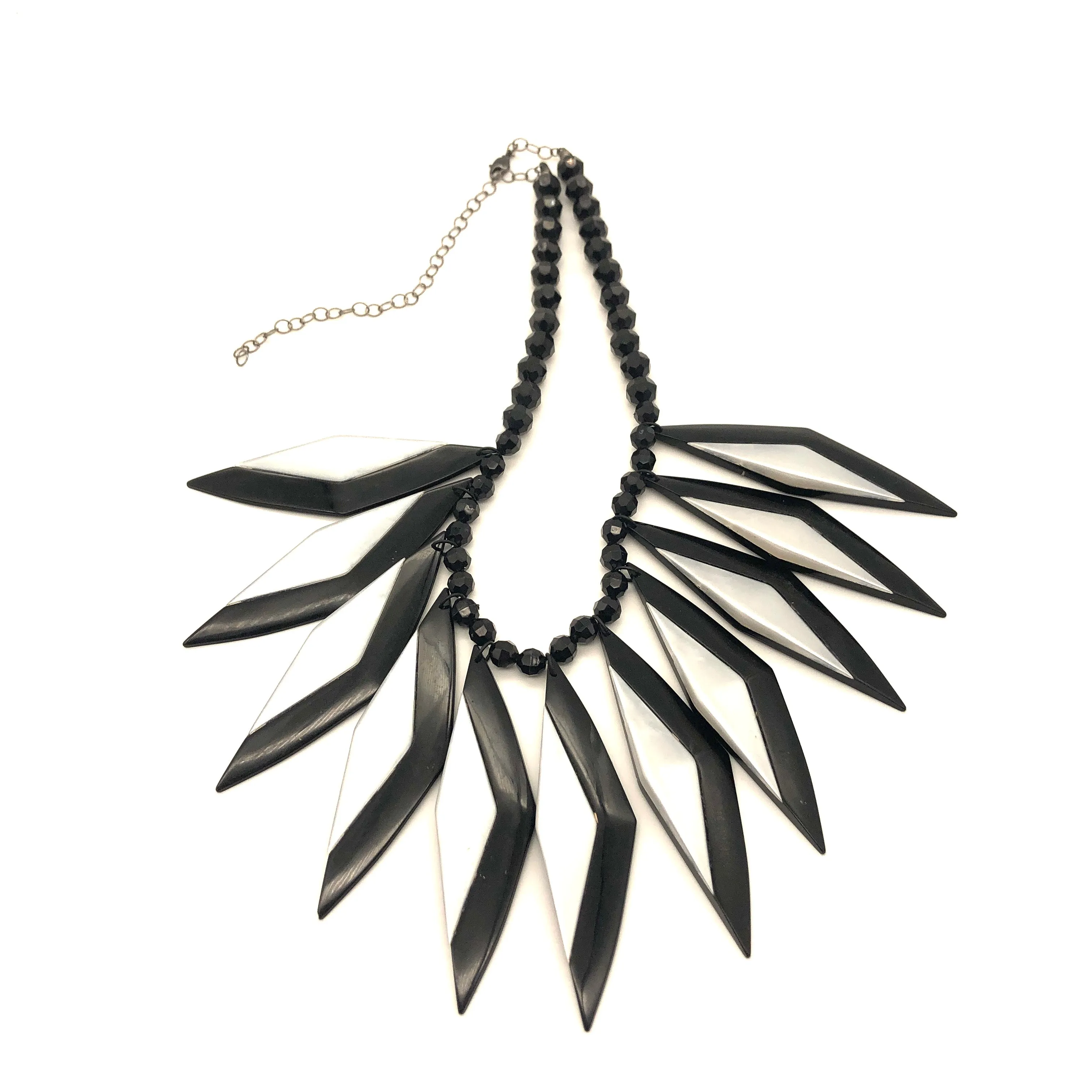 Black & White Blade Collar Marco Necklace