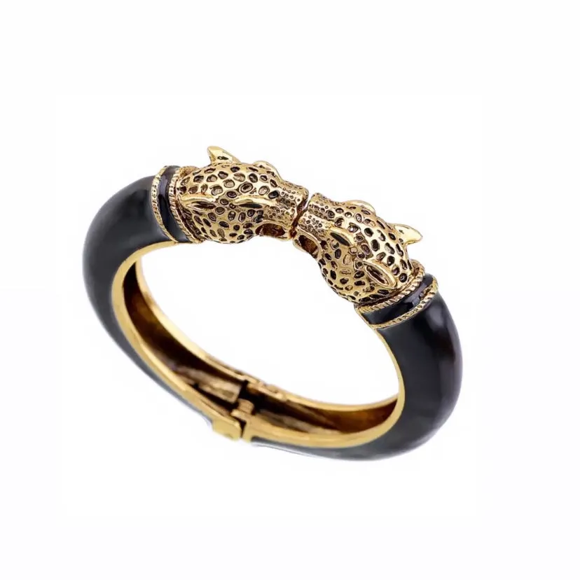 Black Antique Cheetah Cuff