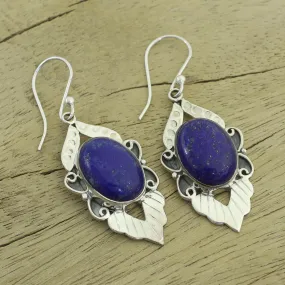 Blue Lotus Lapis Lazuli Earrings