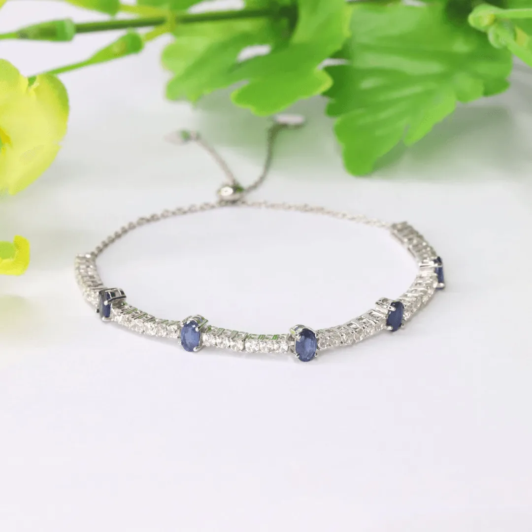 Blue Sapphire Adjustable Bracelet