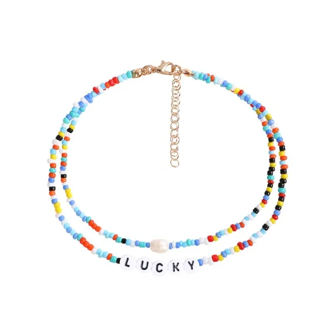 Bohemia handmade rainbow beads candy shell personality multi-layer satellite Necklace women's fashion jewelry necklace