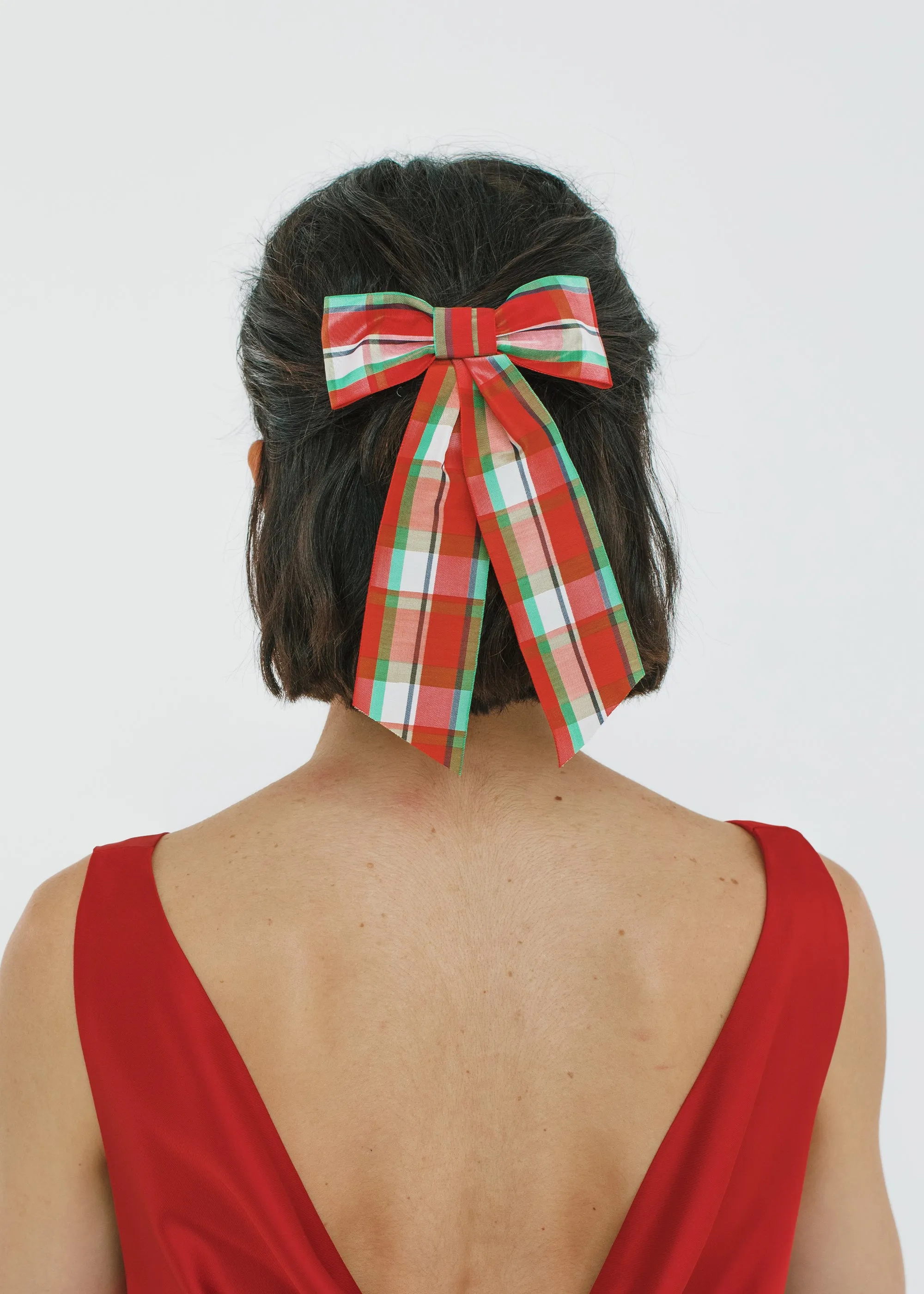 Bonnie Bow Barrette -- Red Multi