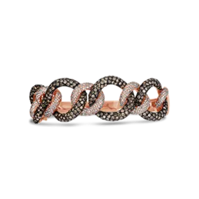 Brown & White Diamond Bangle Bracelet