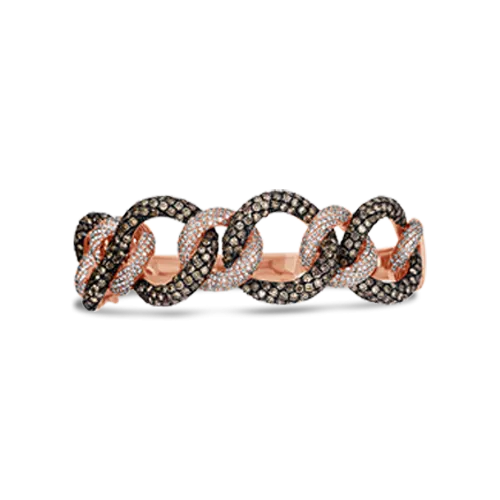 Brown & White Diamond Bangle Bracelet