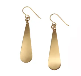 Brushed Bronze Long Teardrop Earrings