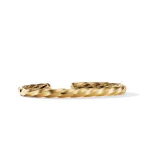 Cable Edge Cuff Bracelet in Recycled 18K Yellow Gold