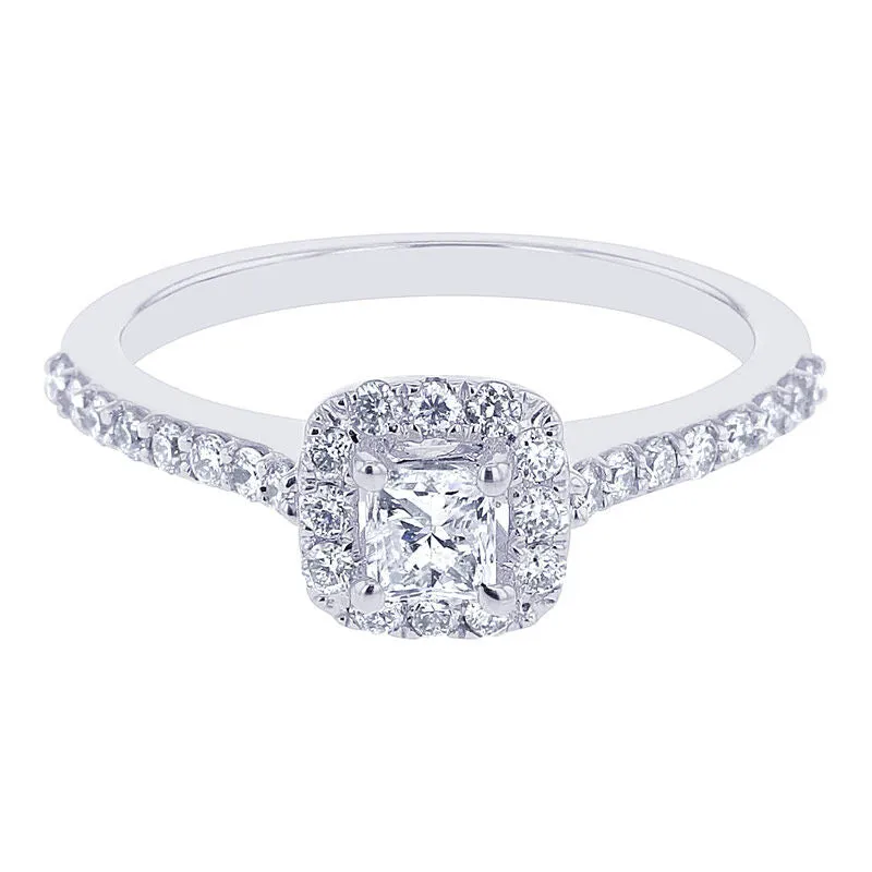 Carly Princess Halo 3/4ct Ready for Love Diamond Engagement Ring