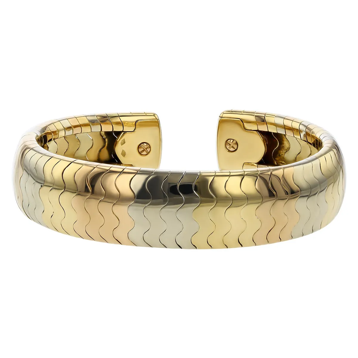 Cartier 18K Tri-Color Gold Cobra Cuff Bracelet