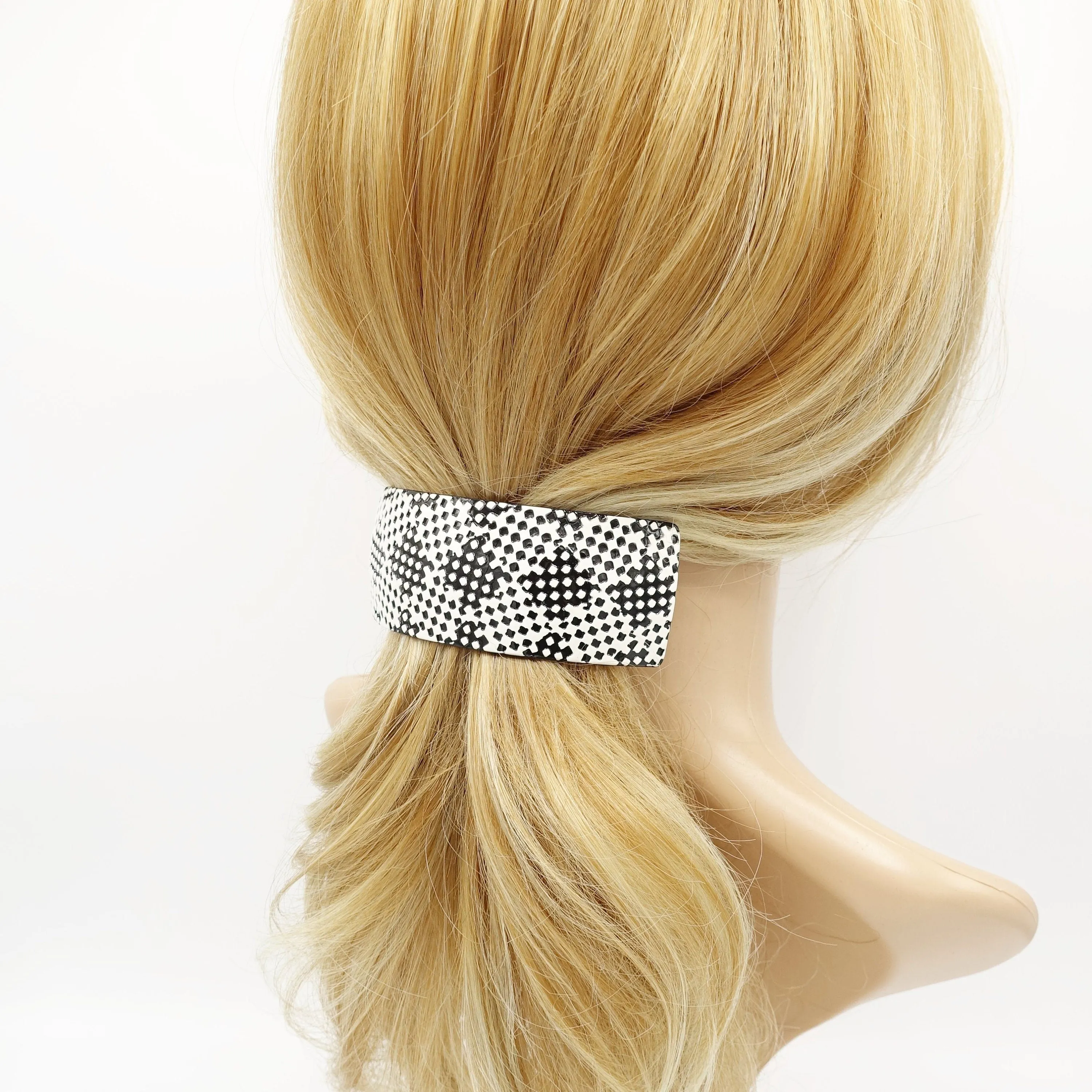 checkered hair barrette, cellulose acetate  French hair barrette