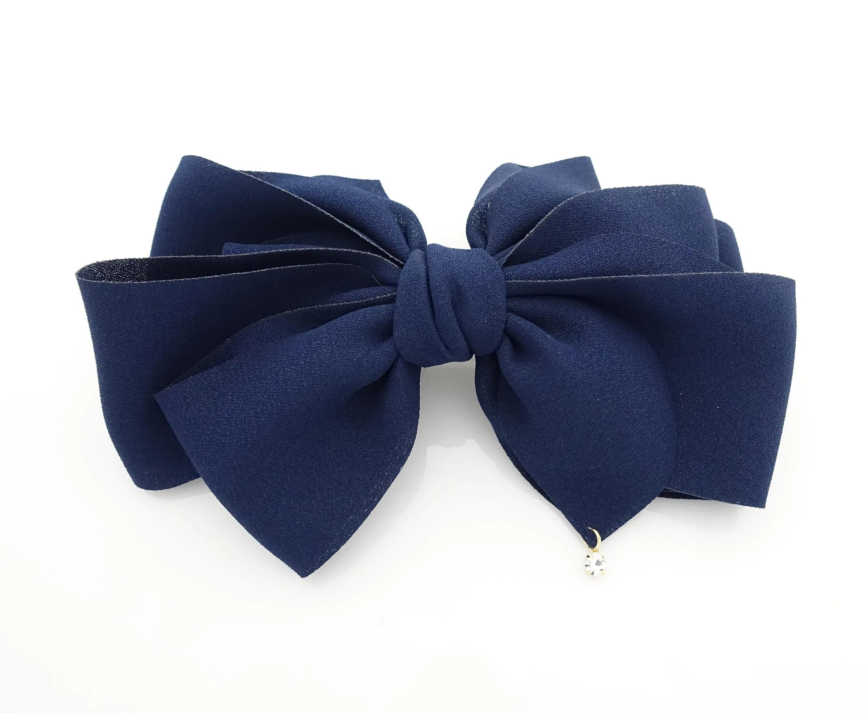 chiffon multi layered bow french hair barrette clip