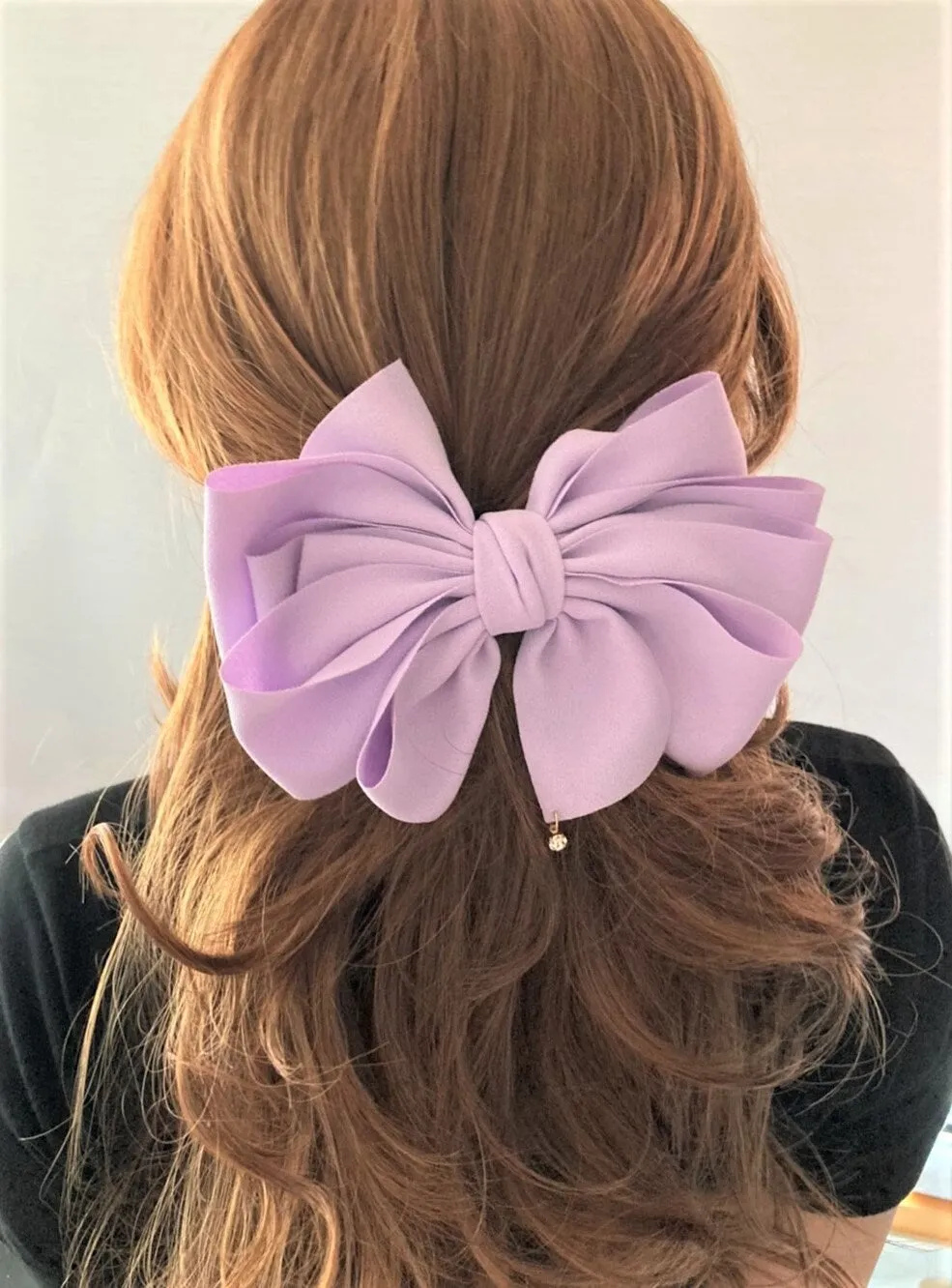 chiffon multi layered bow french hair barrette clip