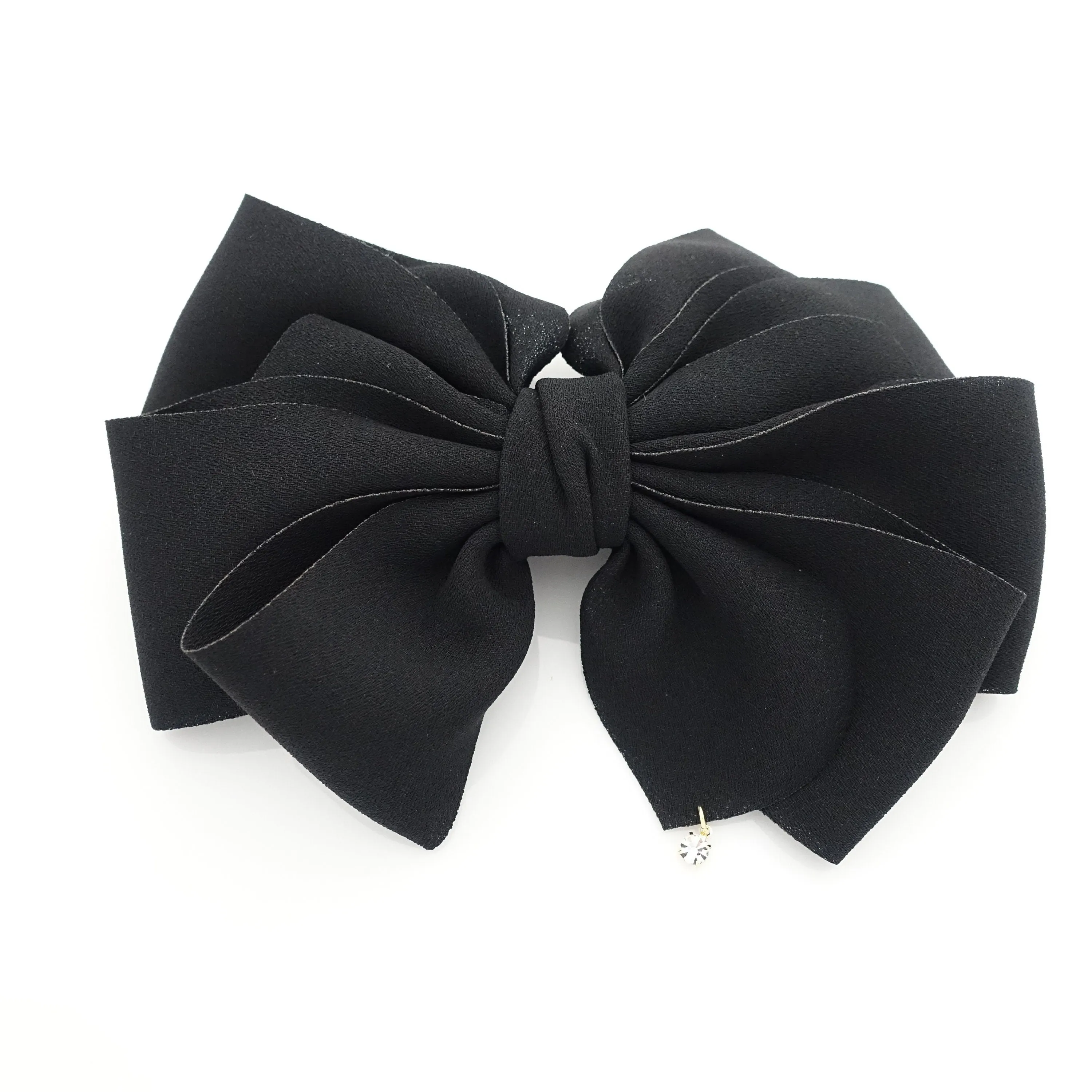 chiffon multi layered bow french hair barrette clip