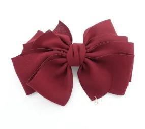 chiffon multi layered bow french hair barrette clip