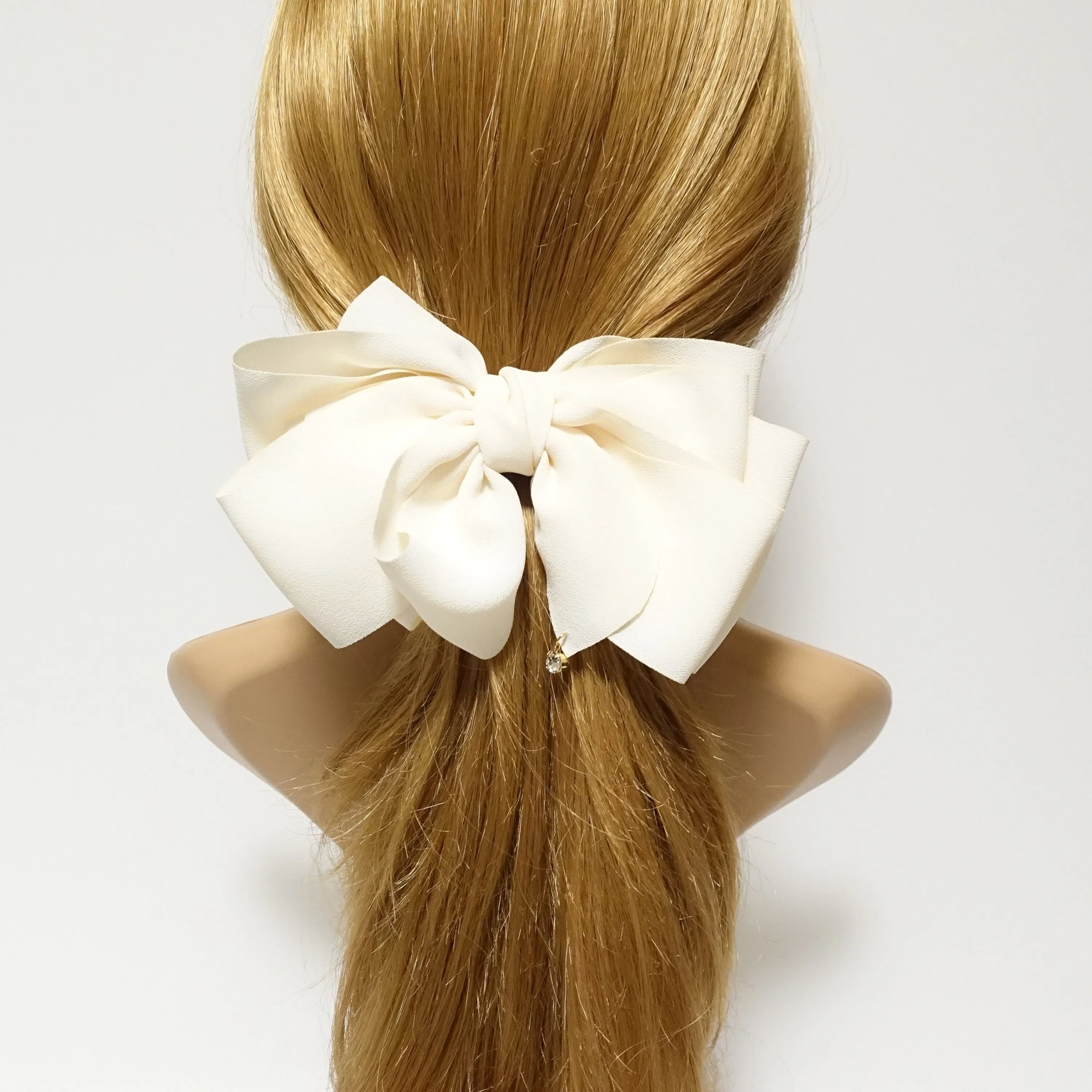 chiffon multi layered bow french hair barrette clip