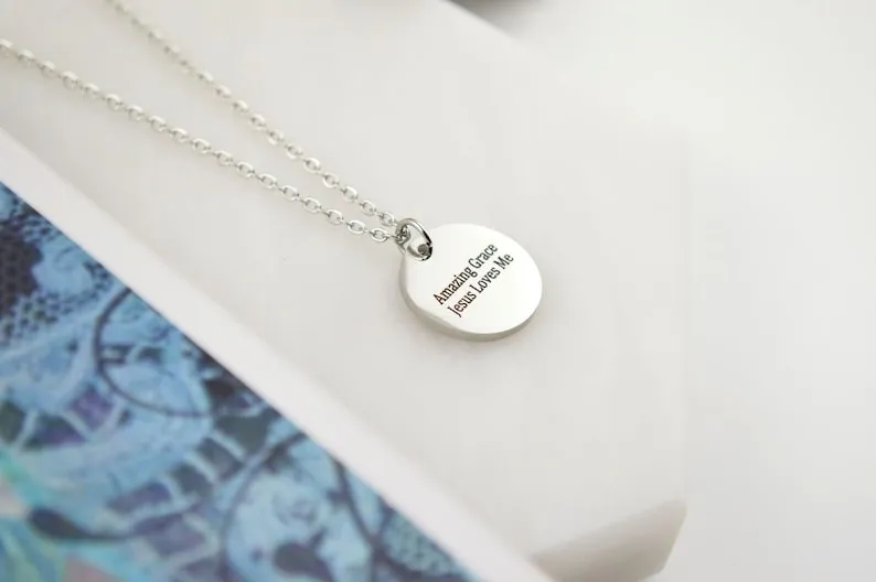 Christian Necklace, Silver Necklace, Christian Gifts for Her, Religious Necklace, Faith Necklace, Personalized Jewelry, Bible Verse Necklace