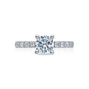 Clean Crescent Round Engagement Ring