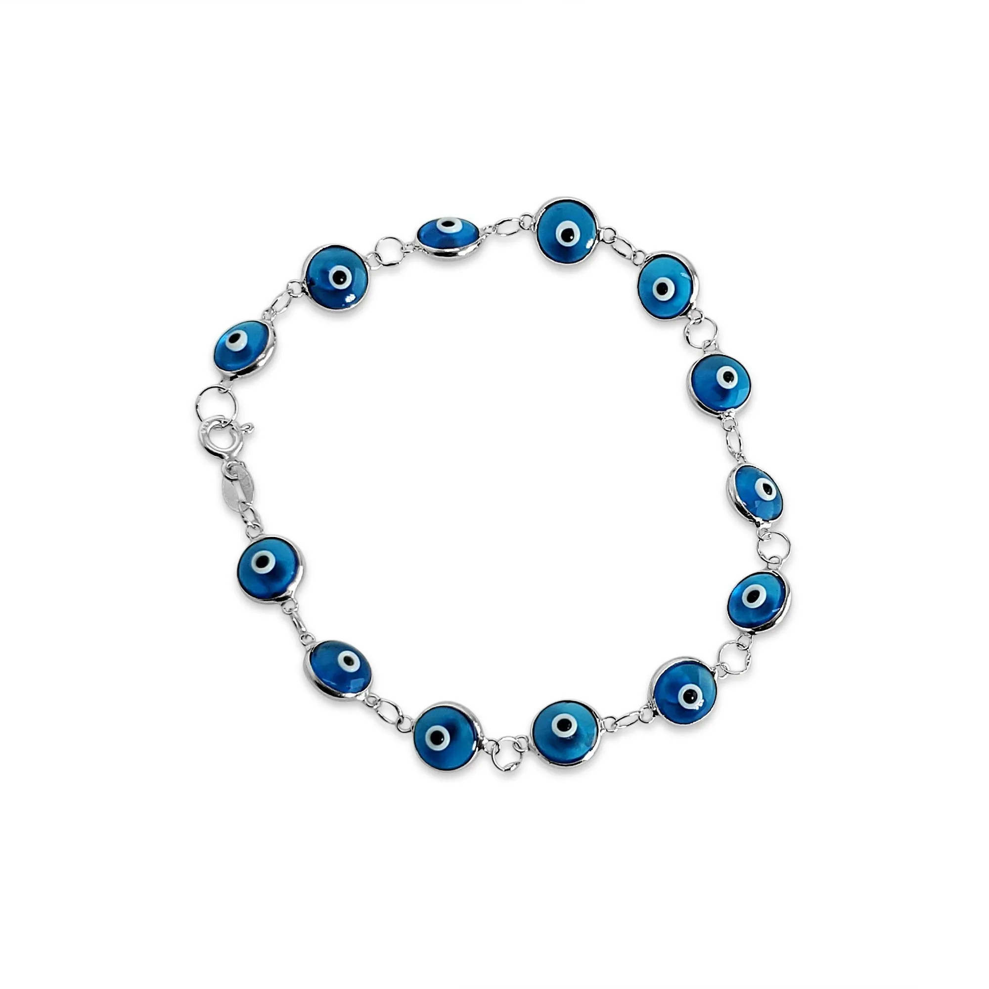 Colorful Evil Eye Bracelets in Gold and Silver