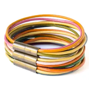 Colorful  Magnetic Leather Stacking Bracelet