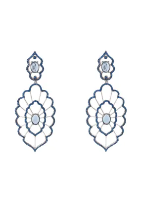 Countessa Earrings Sapphire Blue Silver