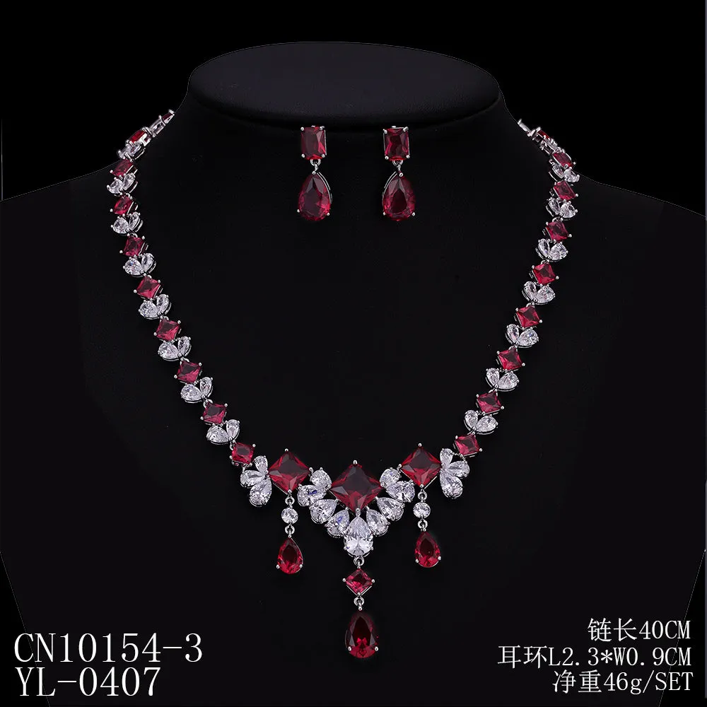 Cubic zirconia Bride Necklace Earring Set for Wedding,Bridesmaid Accessories  CN10154