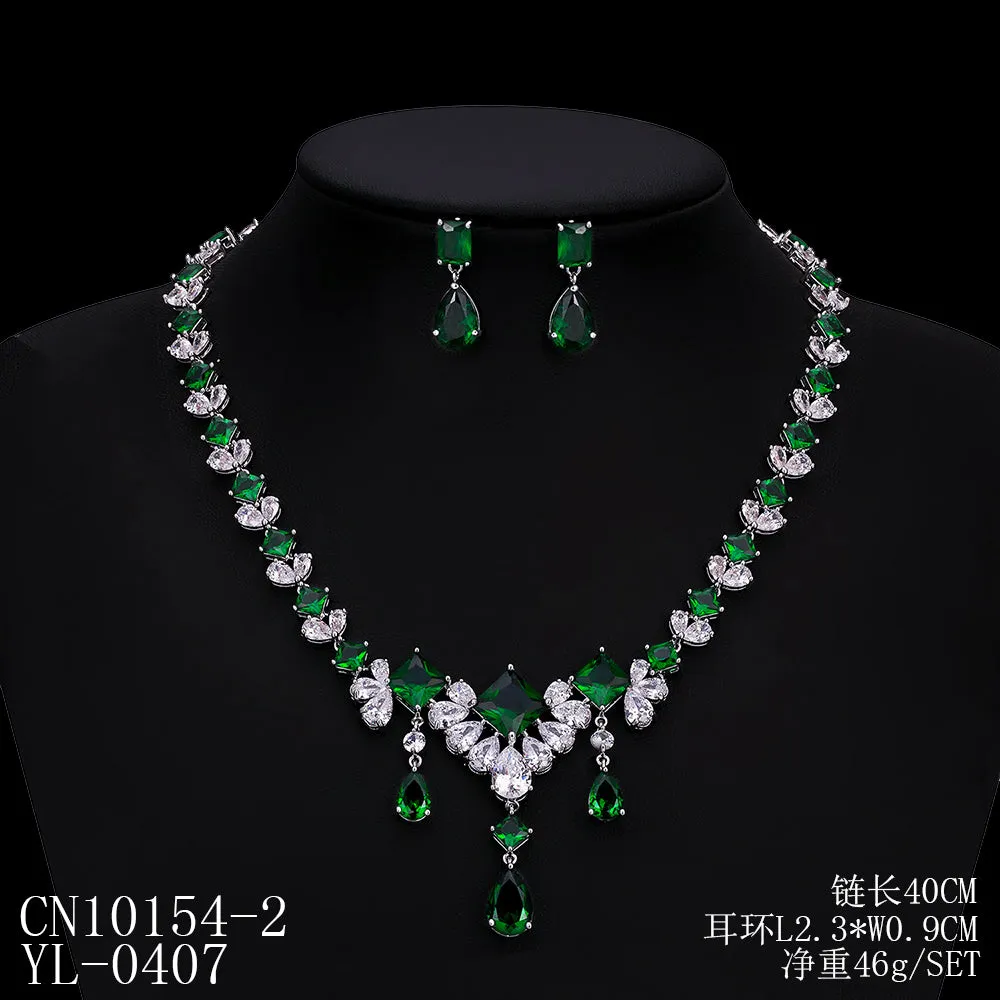 Cubic zirconia Bride Necklace Earring Set for Wedding,Bridesmaid Accessories  CN10154