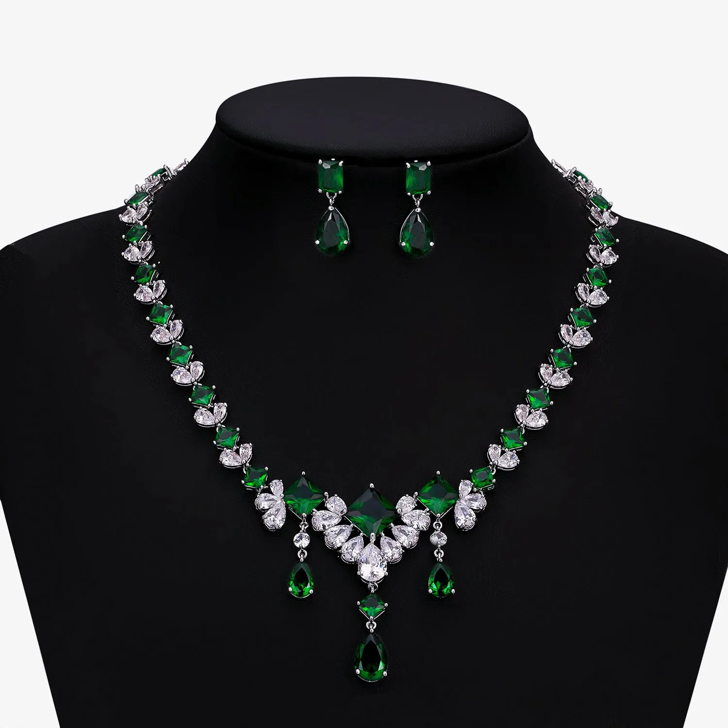 Cubic zirconia Bride Necklace Earring Set for Wedding,Bridesmaid Accessories  CN10154