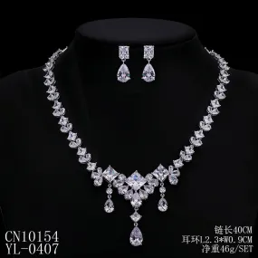 Cubic zirconia Bride Necklace Earring Set for Wedding,Bridesmaid Accessories  CN10154