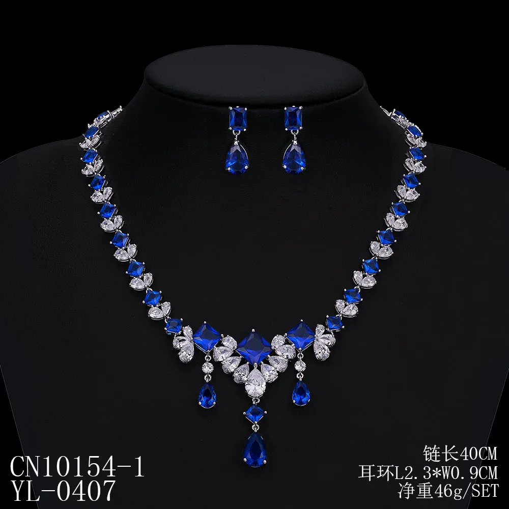 Cubic zirconia Bride Necklace Earring Set for Wedding,Bridesmaid Accessories  CN10154