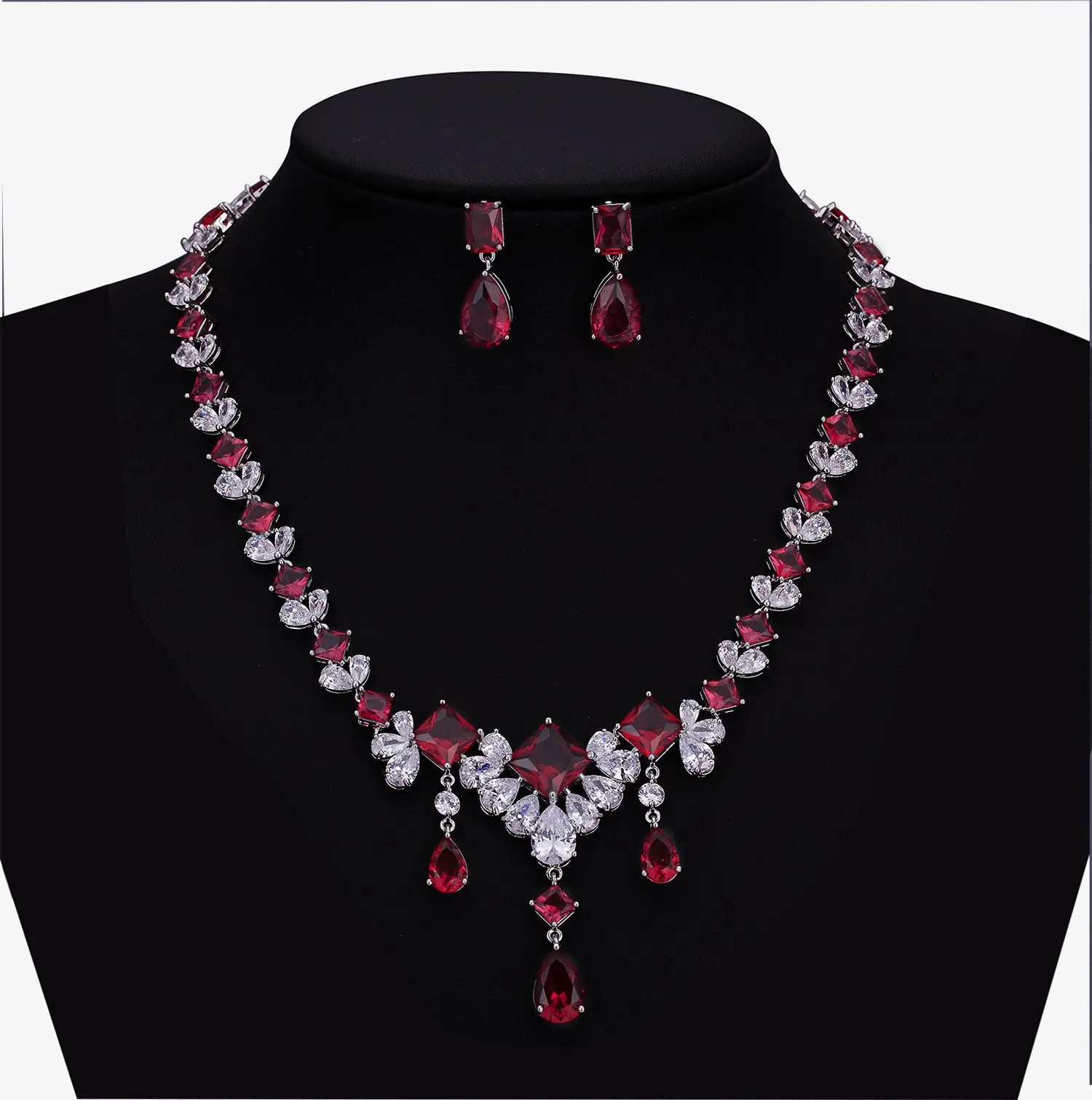 Cubic zirconia Bride Necklace Earring Set for Wedding,Bridesmaid Accessories  CN10154