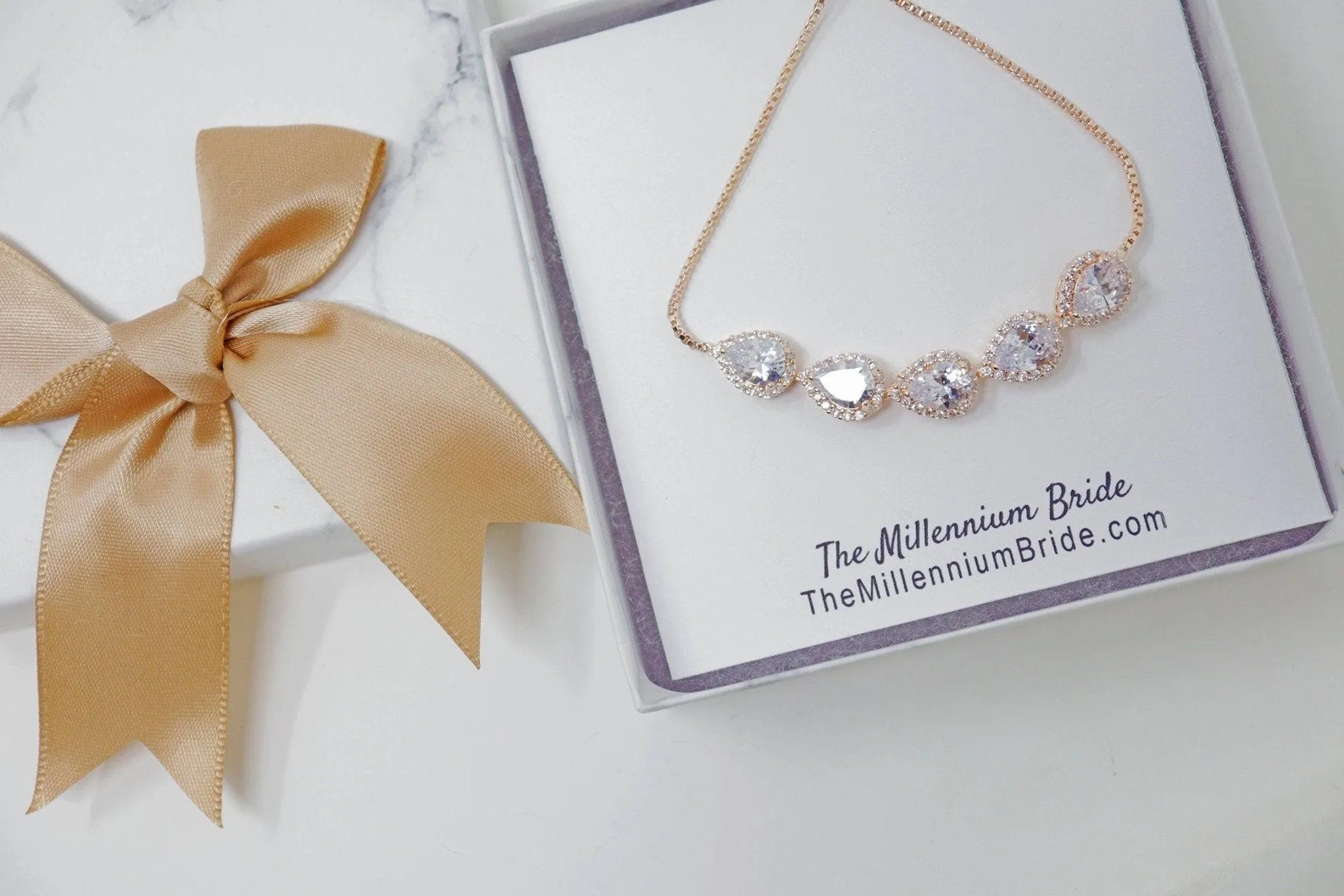 Cubic Zirconia Diamond Drop Crystal Bracelet, Diamond Bracelet, Bridal Jewelry, Bridesmaid Gift, Statement Bracelet.